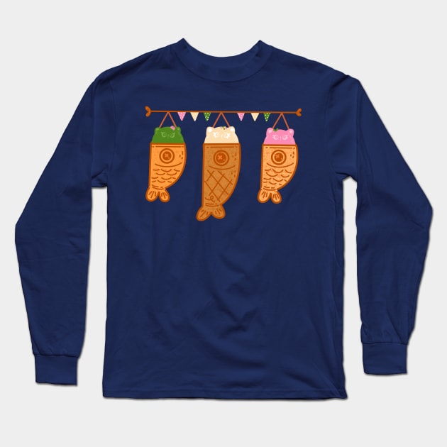 Ice Cream Cats Koinobori Long Sleeve T-Shirt by Fluffymafi